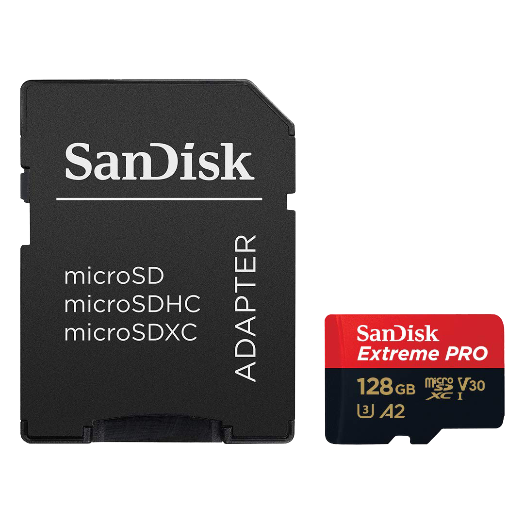 SanDisk Extreme Pro 128GB microSDXC - 200MB/s, V30, UHS-I - IZI