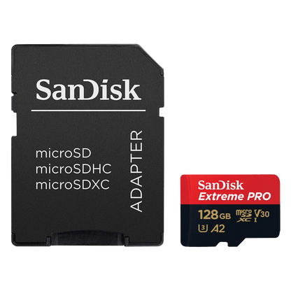 SanDisk Extreme Pro 128GB microSDXC - 200MB/s, V30, UHS-I - IZI