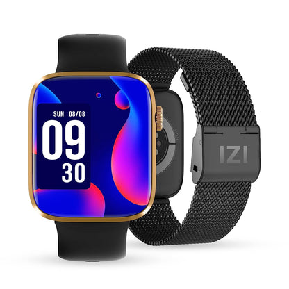 IZI Smart Pro 1.92"Retina Display Bluetooth Calling SmartWatch, Always on Display, AI Voice Assistant, Activity Tracker, ECG, SPO2, BP, 500+ WatchFaces, 5 Days Battery, 2 Premium Straps - IZI