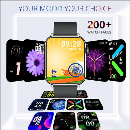 IZI Newly Launched Prime+ Smart Watch, 1.78" AMOLED Display, BT Calling, DIY Watch Face Studio, AI Voice Assistant, Inbuilt Games, Sports Mode, 60hz Refresh Rate, Rotating Crown, 7 Days Batte - IZI