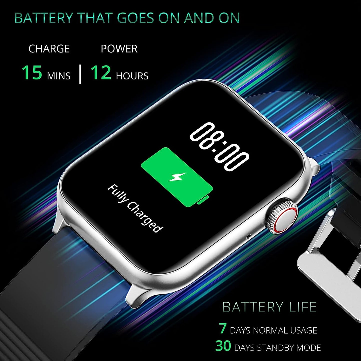 IZI New Launched Prime+ Smart Watch, 1.78" AMOLED Always ON Display, Bluetooth Calling, DIY Watch Face, AI Voice Assistant,ECG, SPO2, BP, Heart Rate, Sports Mode, 60hz Refresh Rate, 7 Days Ba - IZI