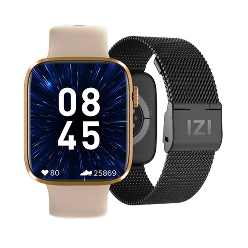 IZI Smart Pro 1.92" Retina Display Smart Watch for Women, Bluetooth Calling, Menstrual Tracking, Health Activity Tracker, AI Voice Assistant, 500+ WatchFaces, 5 Days Battery, 2 Premium Straps - IZI