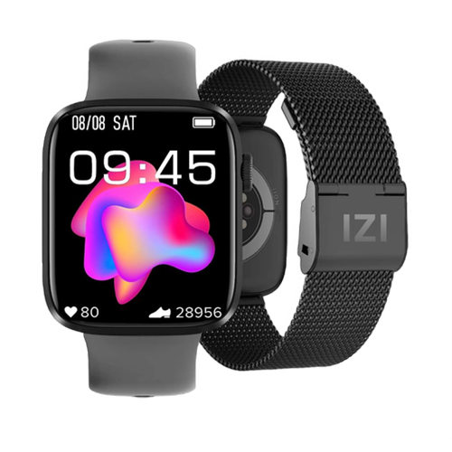 1.92" Retina Display IZI Smart Pro Smartwatch, Bluetooth Calling, AI Voice Assistant, 550 NITS, Sports mode, Health Monitor,  Activity Tracker, 500+ Watch Faces, Long Life Battery, 2 Premium Straps - izi-cart