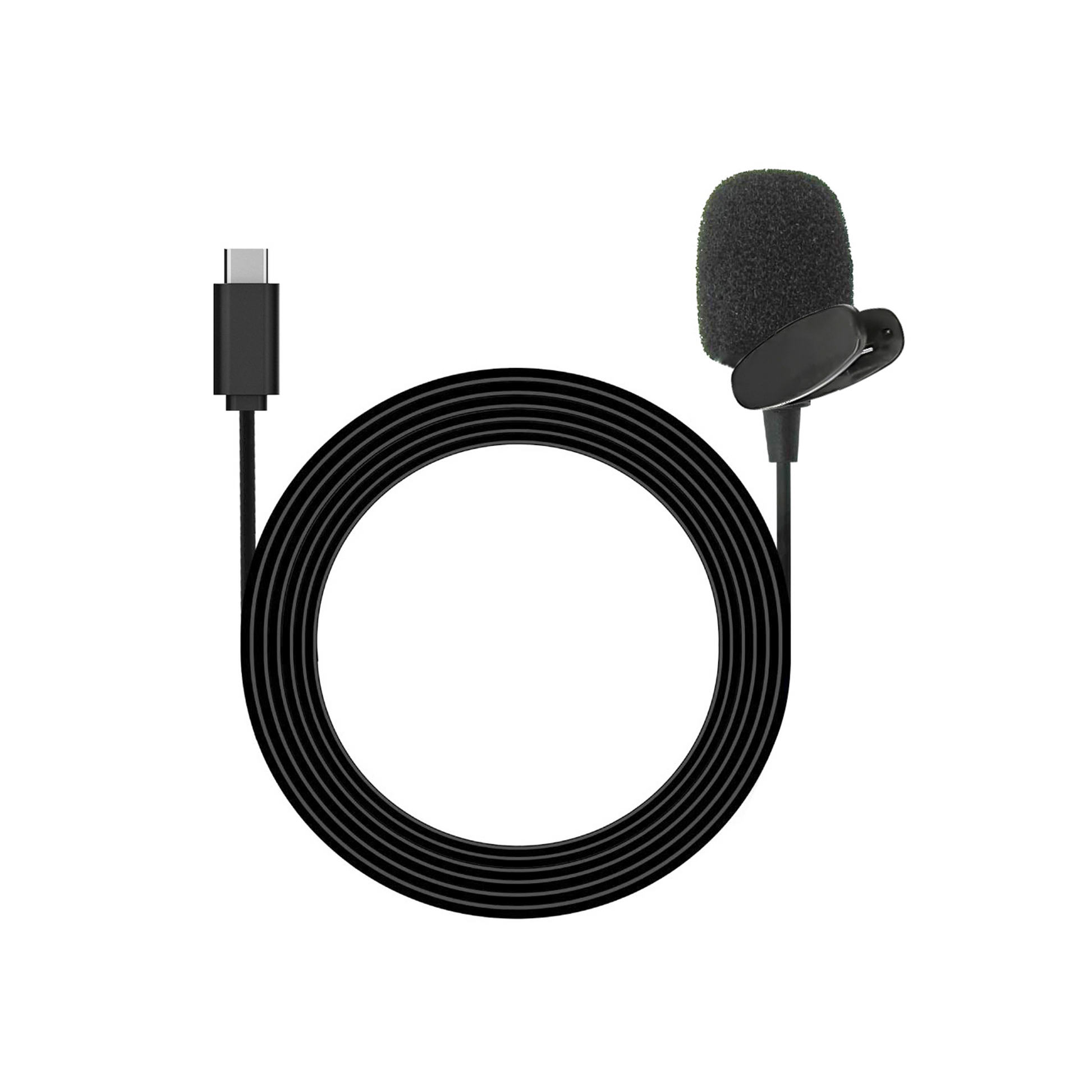 IZI Type-C HQ Microphone Exclusively for IZI Click 5K Action camera, Omnidirectional, Wind Noise Reduction, Convenient Clip, 1.5-Meter Cable - IZI