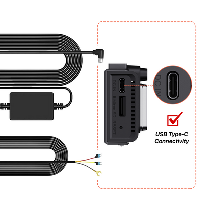 IZI Drive Dash Cam USB Hardwire Cable Kit for 24 Hour Parking Monitoring, Wiring Asseccories & 12 Feet Lenght , 12V-24V to 5V/2.5A, Low Voltage Protection, Fuse Adapter Easy Installation - izi-cart