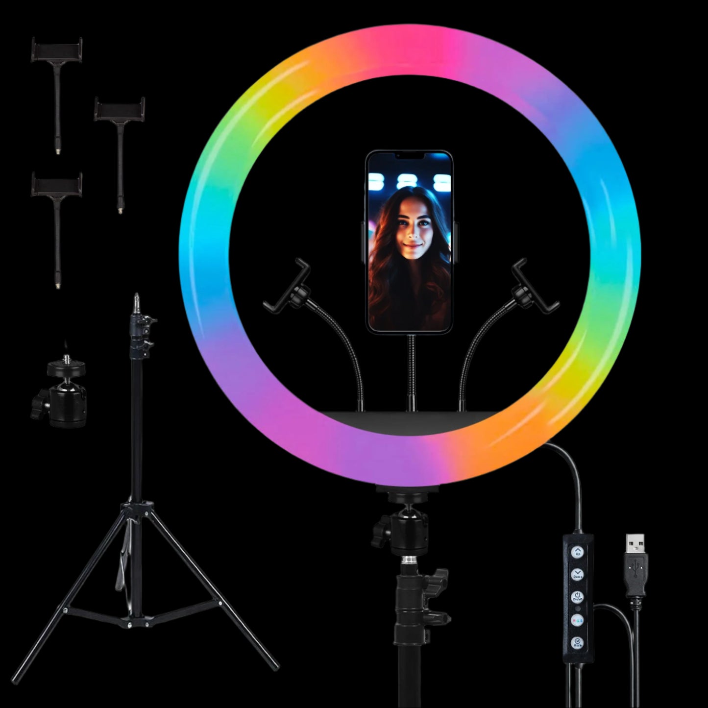 IZI RGB Ring Light 16 Inch with Tripod - 28+ Modes & 15 RGB Colors