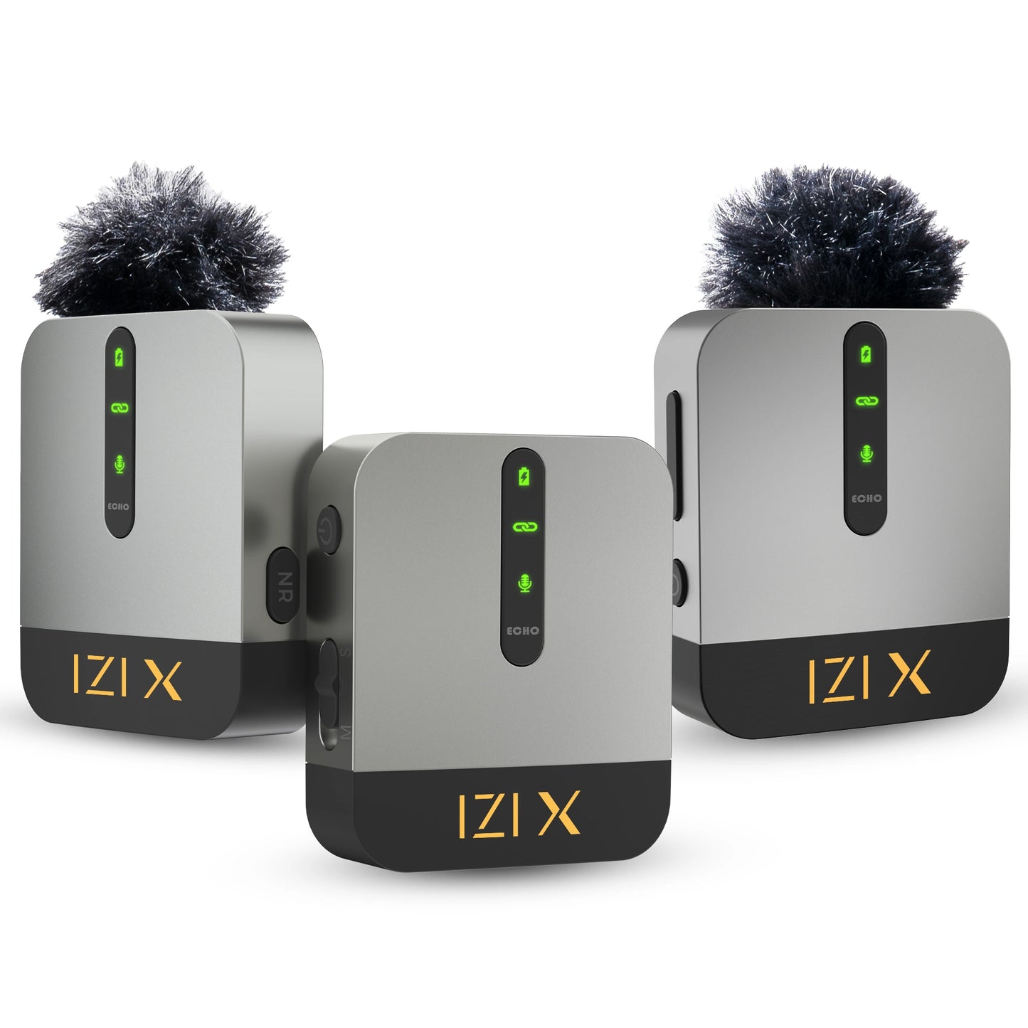 IZI X Dual Channel Wireless Microphone: 360° Omni, 120M Range, ANC, 16Hr Playback, Fast Charge