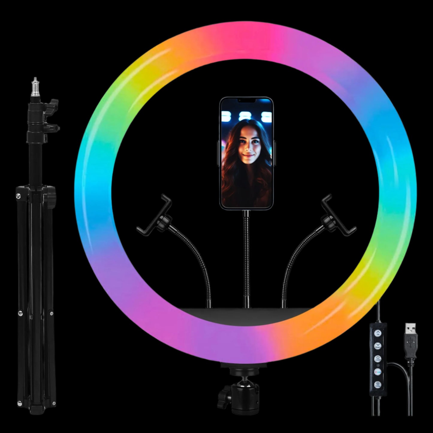 IZI RGB Ring Light 16 Inch with Tripod - 28+ Modes & 15 RGB Colors