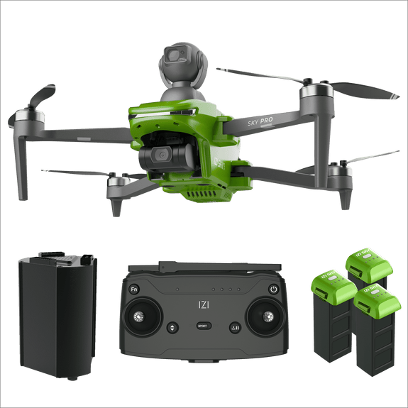 New IZI Sky Pro 4K Fly More Combo Camera Drone, 540° OA, 20MP, 5KM Live Video, 96 Mins Flight, 3-Axis Gimbal, 10+ Flying Modes, RTH, GPS, 3 x Smart Battery, Fast Tri-Charger, UAV 1-Year Warranty
