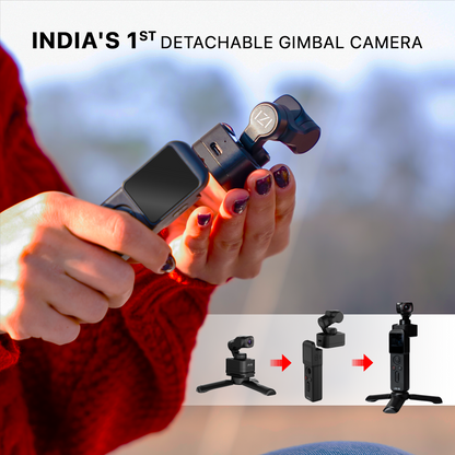 IZI IRIS Detachable Pocket Gimbal Camera, 512GB Storage Supported, 160mins Battery, AI Tracking