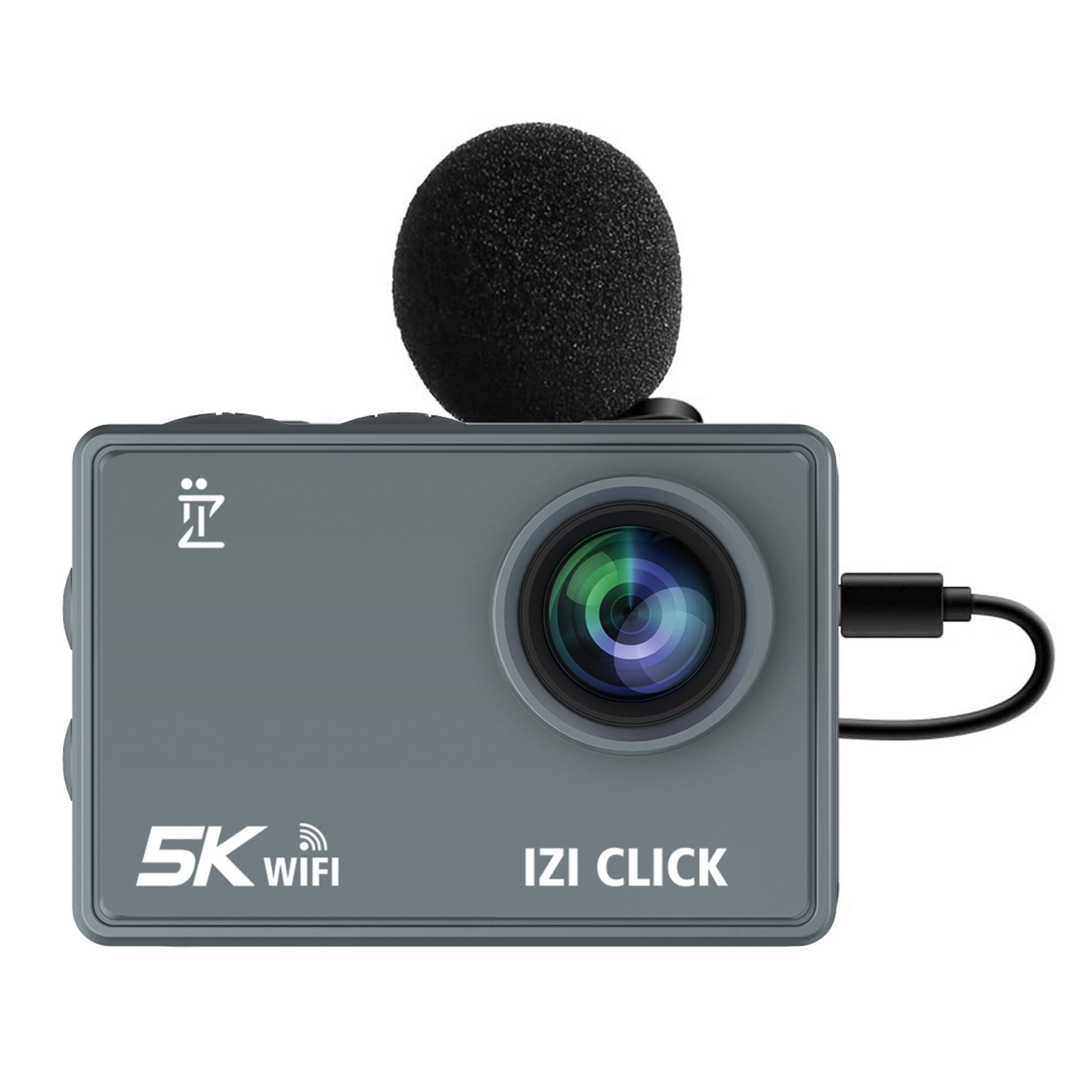 IZI Type-C HQ Microphone Exclusively for IZI Click 5K Action camera, Omnidirectional, Wind Noise Reduction, Convenient Clip, 1.5-Meter Cable - IZI