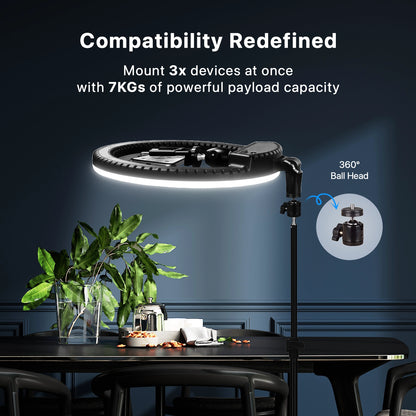 IZI RGB LED Ring Light 18 Inch with 7ft Foldable Tripod, 28+ Multicolor Mode, Anti Skid Base for YouTube, Live Steaming, Video Shoots