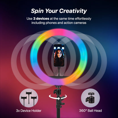 IZI RGB Ring Light 16 Inch with Tripod - 28+ Modes & 15 RGB Colors