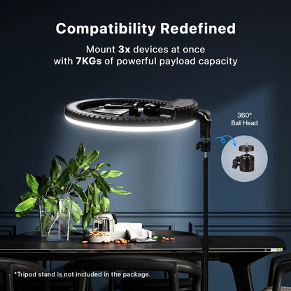 IZI RGB LED 18 Inch Ring Light, 28+ Multicolor Modes with Anti skid base for YouTube, Photo Video Shoots, Live Streaming, Makeup, iPhone/Android Phone & Camera Compatible, Without Tripod