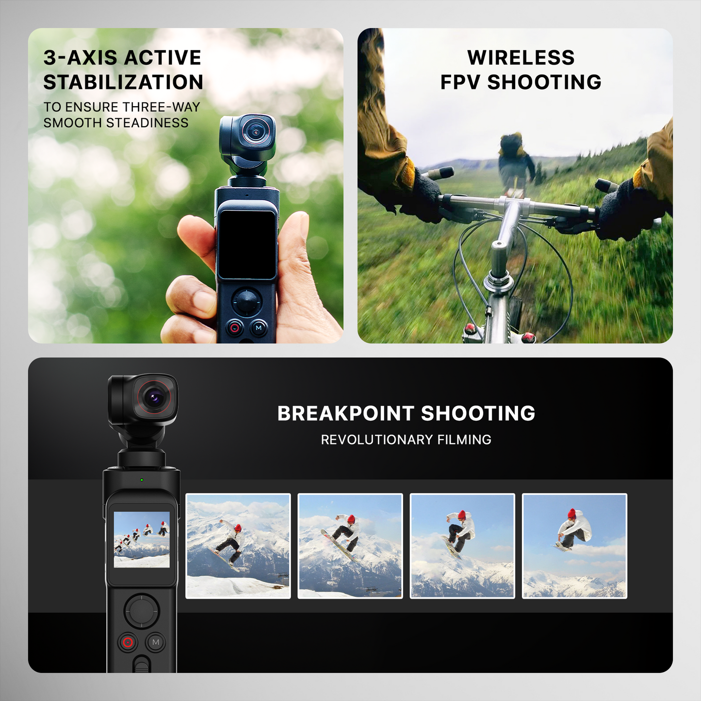 IZI IRIS Detachable Pocket Gimbal Camera, 512GB Storage Supported, 160mins Battery, AI Tracking