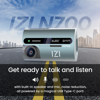 IZI N700 5 MP Car Dashboard Camera, 2.5K, Night Vision, WiFi, 512GB Storage Support