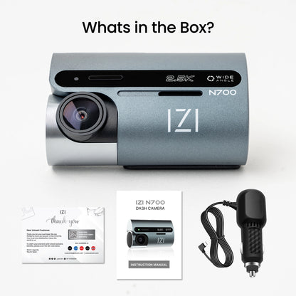 IZI N700 5 MP Car Dashboard Camera, 2.5K, Night Vision, WiFi, 512GB Storage Support