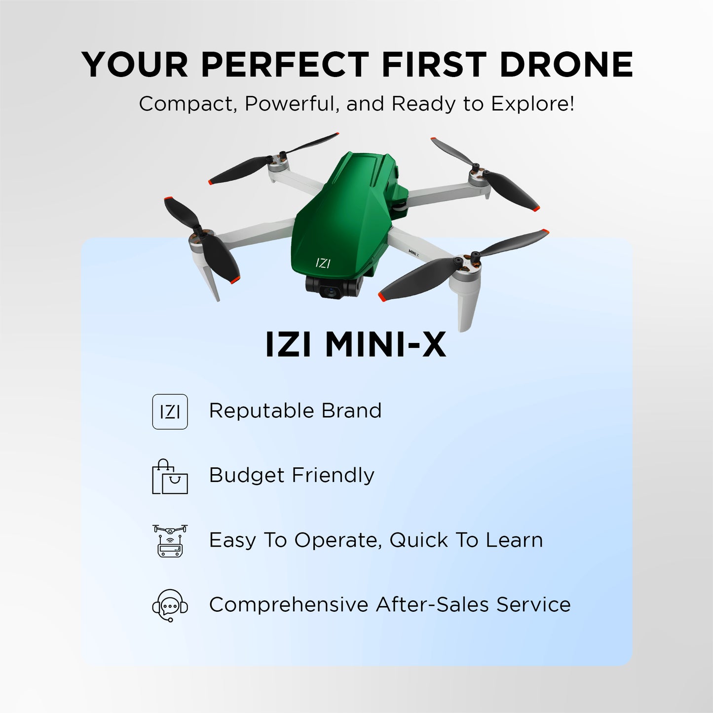 IZI Mini X Nano Fly More 4K Combo Drone - UHD 20MP, 93-min Flight, GPS